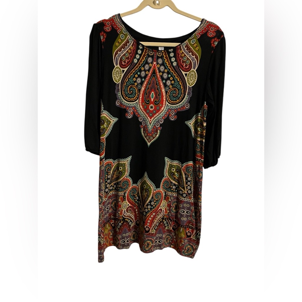Cha Cha Vente Multi Colored Tunic Dress – Size L - Picture 3 of 9